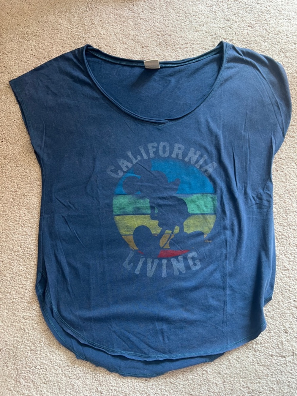 Hollister Navy Scoop Neck Graphic Tee